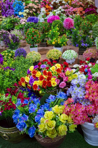 Plastic flowers in bunches on sale Stock Image