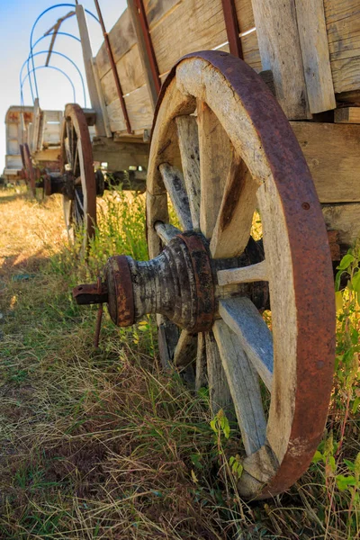 Wooden Wheels Spokes Hub Old Horse Cart — Stock Photo, Image