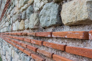 Antik Roma İmparatorluğu duvar, ayrıntı, yakın çekim