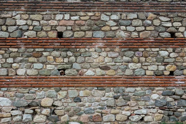 Παραδοσιακή Ρωμαϊκή Αυτοκρατορία Τούβλο Και Πέτρα Υφή Τοίχο — Φωτογραφία Αρχείου