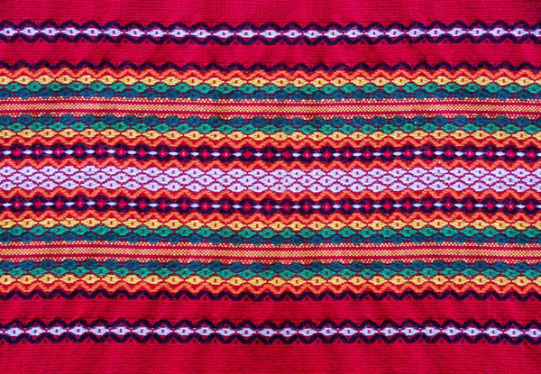 Traditional Bulgarian tablecloth in red colors