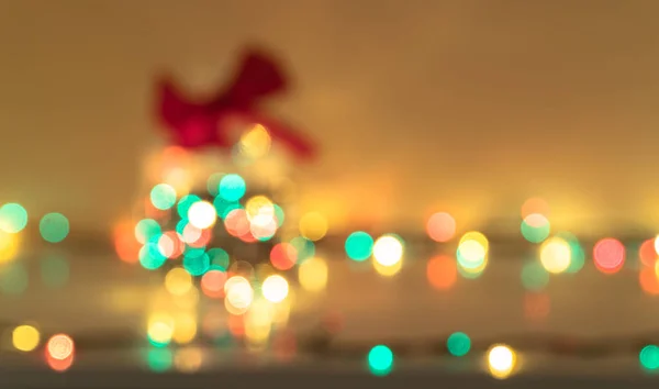 Yeni yıl odak parlayan bulanık boken ışıklar kırmızı güzel parlak Noel dekorasyonu arka plan