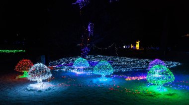 Mantar parlayan Noel Işık dekorasyon
