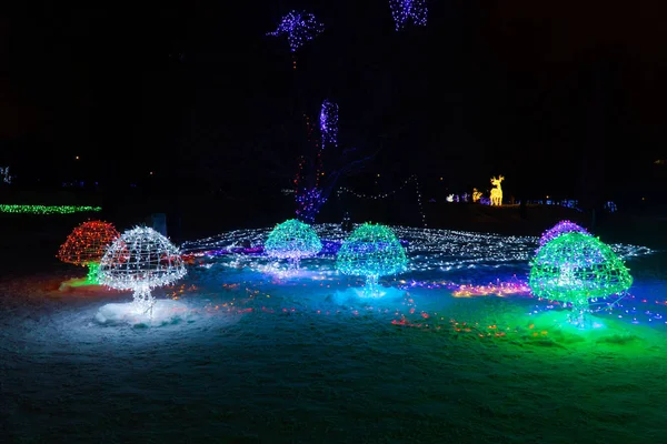 Mantar parlayan Noel Işık dekorasyon