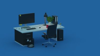 Modern ofis masası renkli arka plan dönüştürme