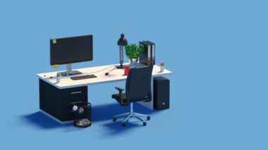 Modern ofis masası renkli arka plan dönüştürme