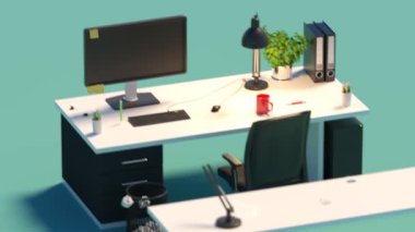 Modern ofis masası renkli arka plan dönüştürme