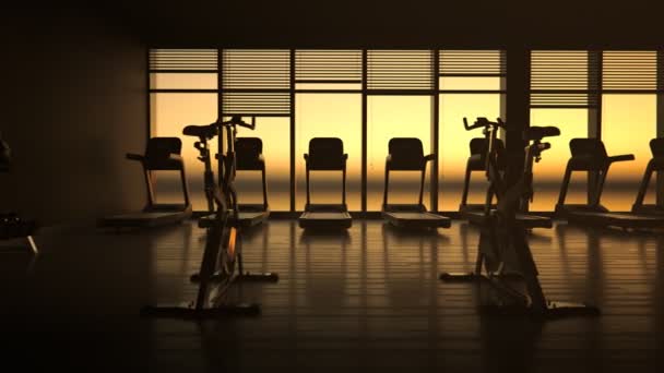 Interior Moderno Fitness Gym Health Club — Vídeo de Stock