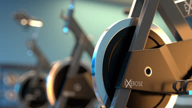 Satır eğitim bisiklet mavi zemin üzerine