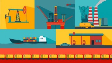 Petrol Sanayi benzin renkli arka plan üzerinde işleme