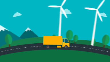 Sarı kamyon ülke yolda sürme