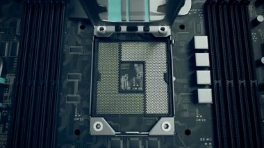Bilgisayar anakart boş ve açık Cpu soket ile