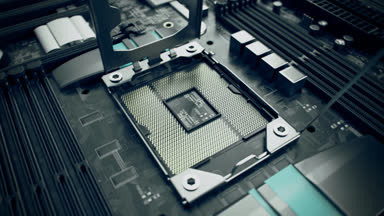 Bilgisayar anakart boş ve açık Cpu soket ile