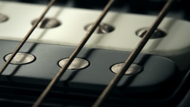 Detalhes Guitarra Elétrica Seis Cordas — Vídeo de Stock