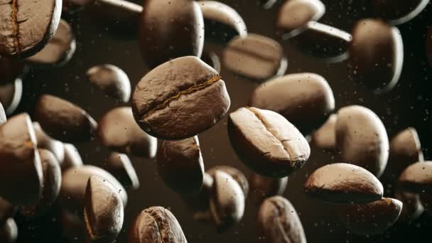 Coffee Beans Falling — Stock Video