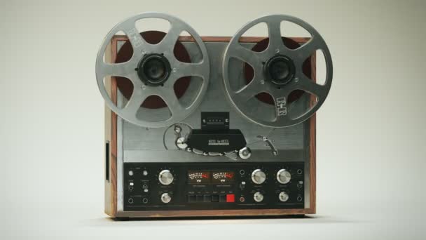 前凸轮显示卷筒到卷筒磁带录音机 — 图库视频影像