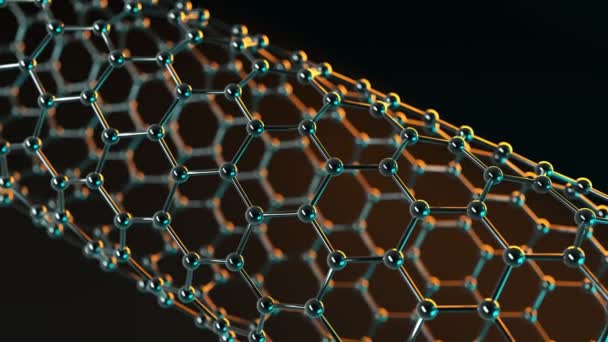 Nanorör Atom Som Nanostruktur Loopable Animation Nanoteknik Vetenskap Bakgrund — Stockvideo