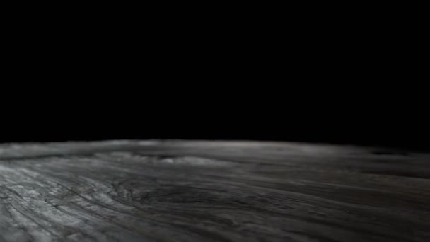 Smartphone Crashes Wooden Floor Screen Shatteres Impact Slow Motion Shot — Stock Video