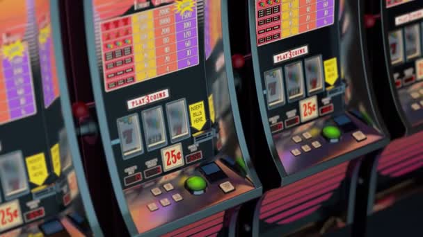 Loopable Shot Slot Machines Row — Stock Video