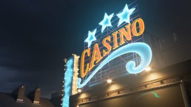 Geceleri parlayan Casino işareti