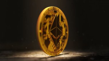 Cryptocurrency altın iplik loopable animasyon Ethereum Eth.
