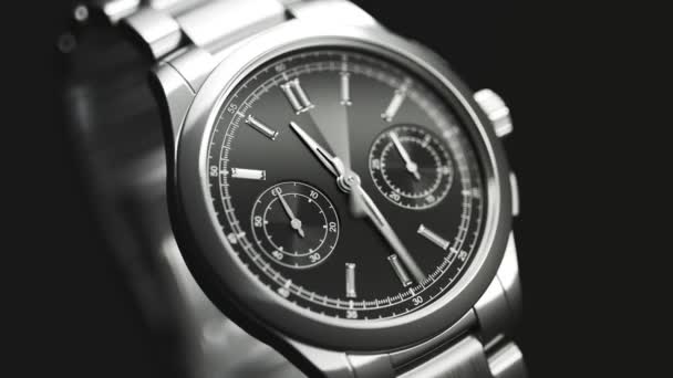 Luxe Horloge Met Werkende Versnellingen Mechanisme Zichtbaar Glazen Deksel — Stockvideo