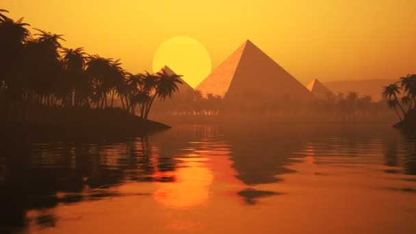 Тімелапс Заходу Сонця Над Пірамідами — стокове відео