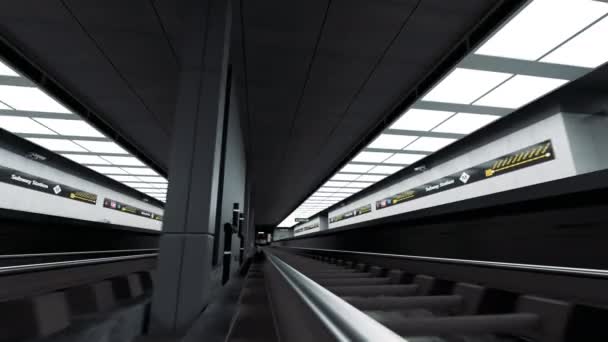 Trem Metrô Estação Metro Subterrâneo Vazio — Vídeo de Stock