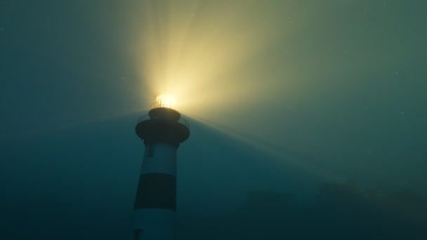 Lighthouse Světla Spining Okolí Loopable Animace — Stock video