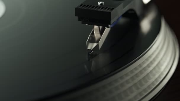 Fotoaparát Zoom Ven Ukazuje Gramofon Spinning Vinyl — Stock video