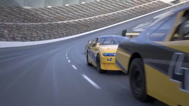 Wysoka Prędkość Wyścigi Samochodów Wyścigu Ruchy Aparatu Szalony Latające Pobliżu — Wideo stockowe