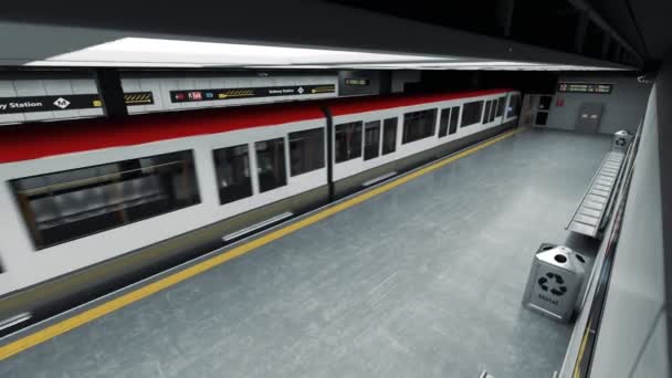 Metro Tren Istasyonunda Metro Boş Underground — Stok video