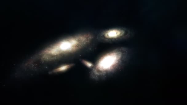 Galaksilerin Karanlık Cosmos Içinde Yolculuk — Stok video