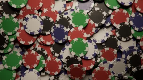 Loopable Shot Casino Chips Pile — Stock Video