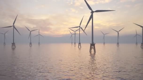 Caméra Traversant Domaine Des Éoliennes Offshore — Video