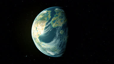 Iki moons yabancı gezegen. Loopable iplik animasyon.