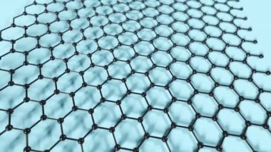 Animasyon bir grafen tabaka bir karbon nanotüp inişli çıkışlı. Nanoteknoloji bilim arka plan.