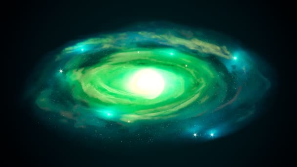 Galaxia Espiral Giratoria Con Una Estrella Brillante Centro — Vídeos de Stock