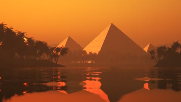 Prazo Pôr Sol Sobre Pirâmides — Vídeo de Stock