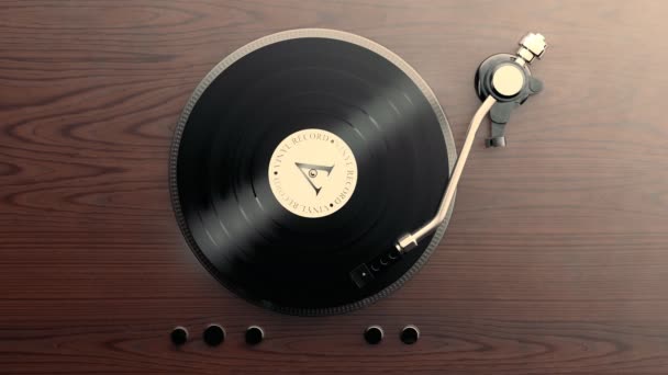Loopable Animation Record Player Spining Vinyl — Stock Video