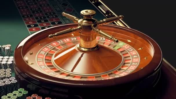 Kamera Beobachtet Wie Sich Roulette Rad Dreht — Stockvideo