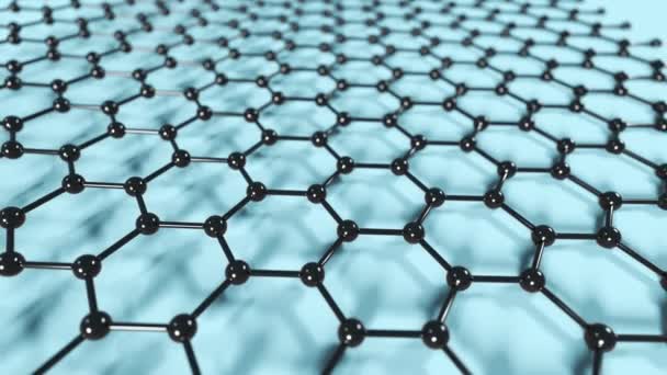 Animazione Arrotolare Foglio Grafene Nanotubo Carbonio Contesto Scientifico Delle Nanotecnologie — Video Stock