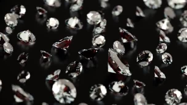 Loopable Imagens Diamantes Mesa Redonda — Vídeo de Stock