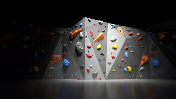 Loop Animation Artificial Climbing Bouldering Wall — Stock Video