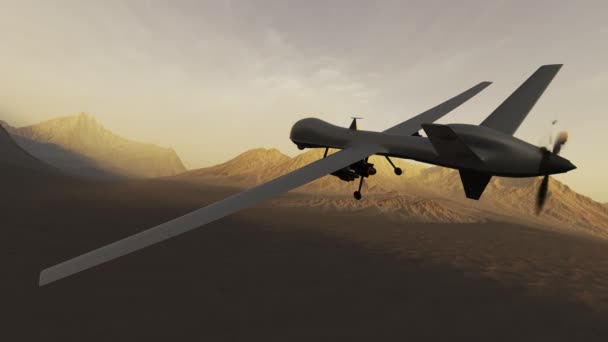 Drone depredador militar — Vídeo de stock