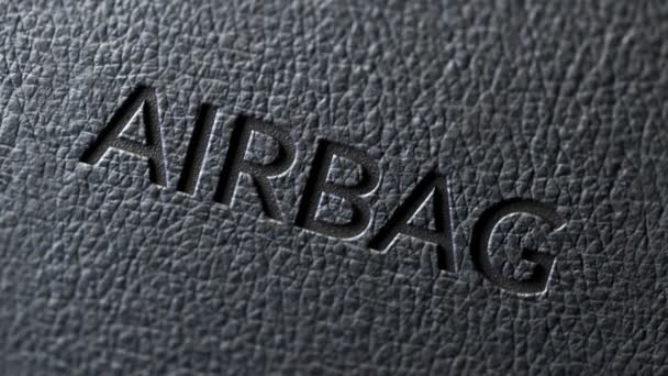 Airbag Lettering Couro Vista Perto — Vídeo de Stock