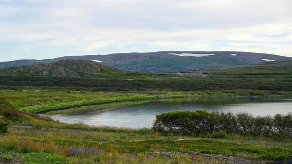  Bir yaz akşamı Barents Denizi'nin bir koy.