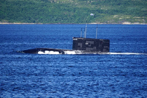 Submarino Diesel Elétrico Russo Classe Kilo Está Surgindo Baía Kola — Fotografia de Stock