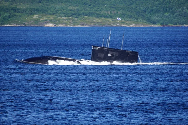 Submarino Diesel Elétrico Russo Classe Kilo Está Surgindo Baía Kola — Fotografia de Stock