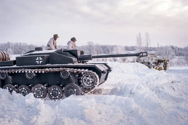 Krasnoye Selo São Petersburgo Rússia Janeiro 2019 Reconstrução Histórica Militar — Fotografia de Stock